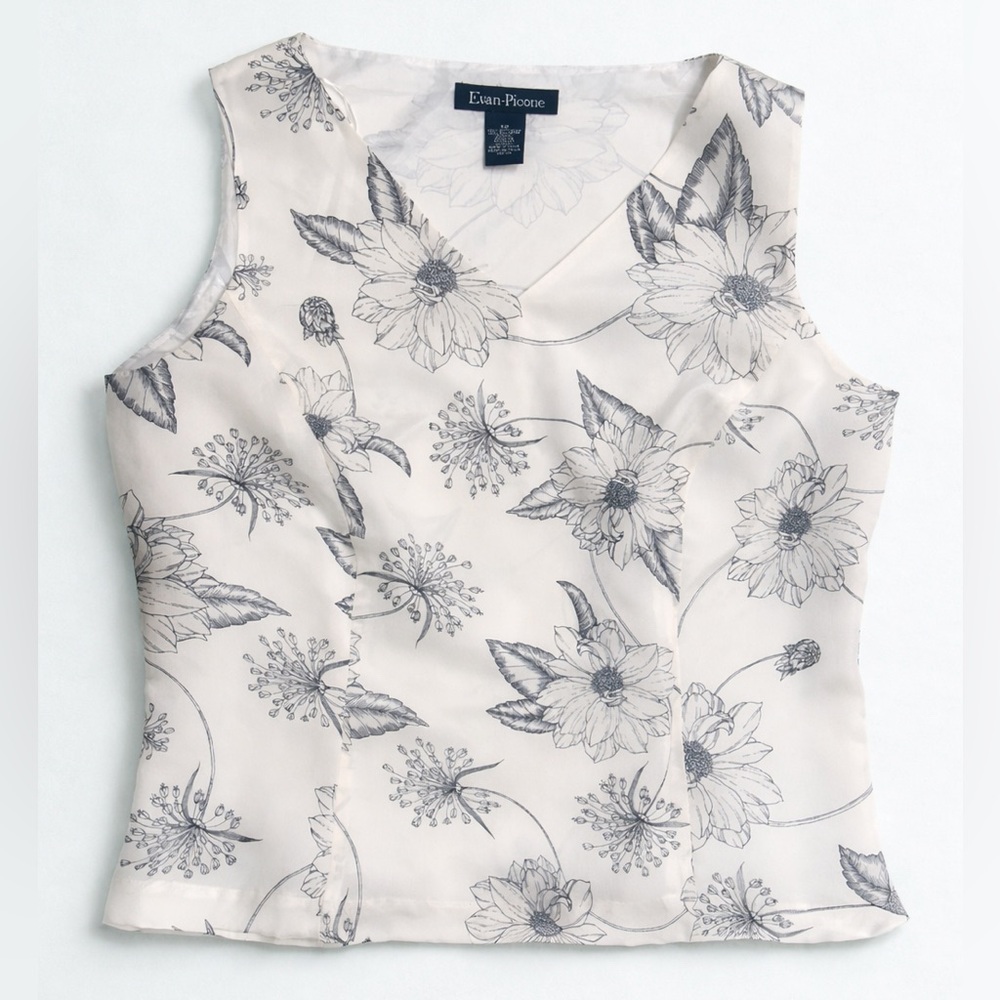 Evan Picone 100% Silk Blouse